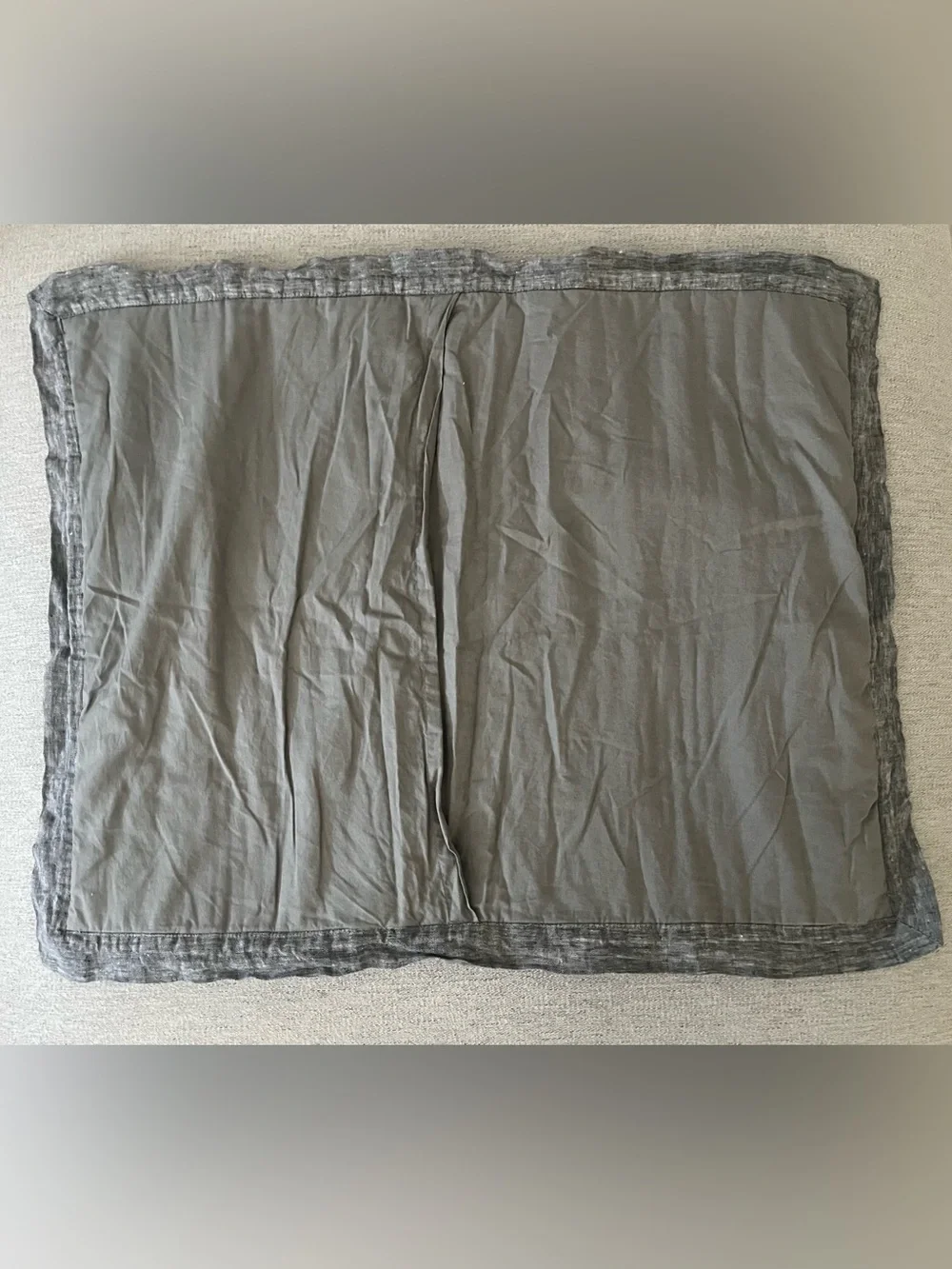 2 West Elm European Flax Linen Linework Standard Shams